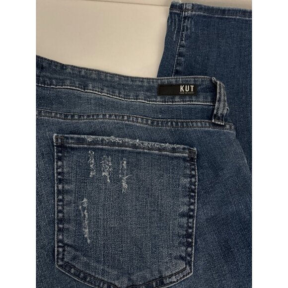Kut from the Kloth Jeans Plus 20W Boyfriend Distressed Blue Denim Stretch Casual - Picture 14 of 15